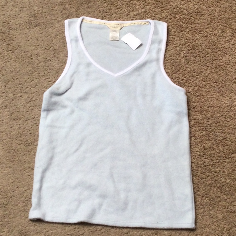 Lucky Brand Terry Light Blue V-Neck Caroline Tank Top